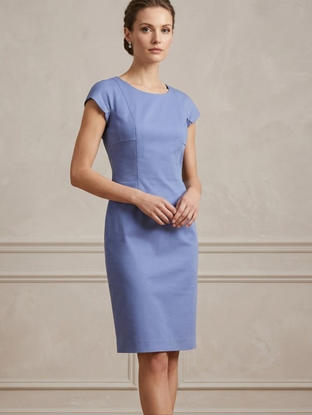 Weekend Max Mara Slate Blue Midi Sheath Dress